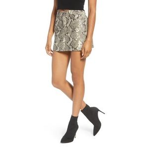 Faux snake skin mini skirt